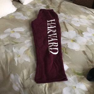 Harvard burgundy sweatpants